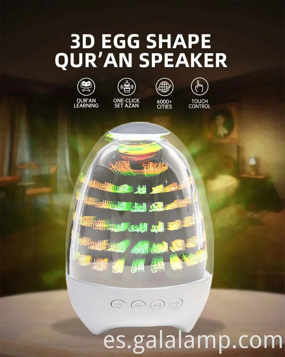 Altavoz Bluetooth amigable para los musulmanes con Corán y calmante Night Light